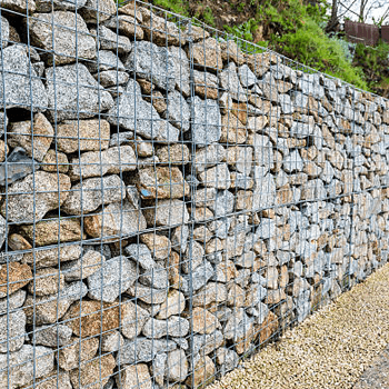 modern stone fence