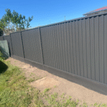 Monument Metzag Fencing with Charcoal Composite sleepers