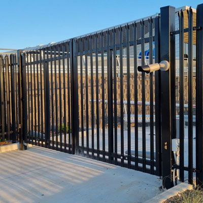 Palisade or Chain Link Fencing - Palisade style gate